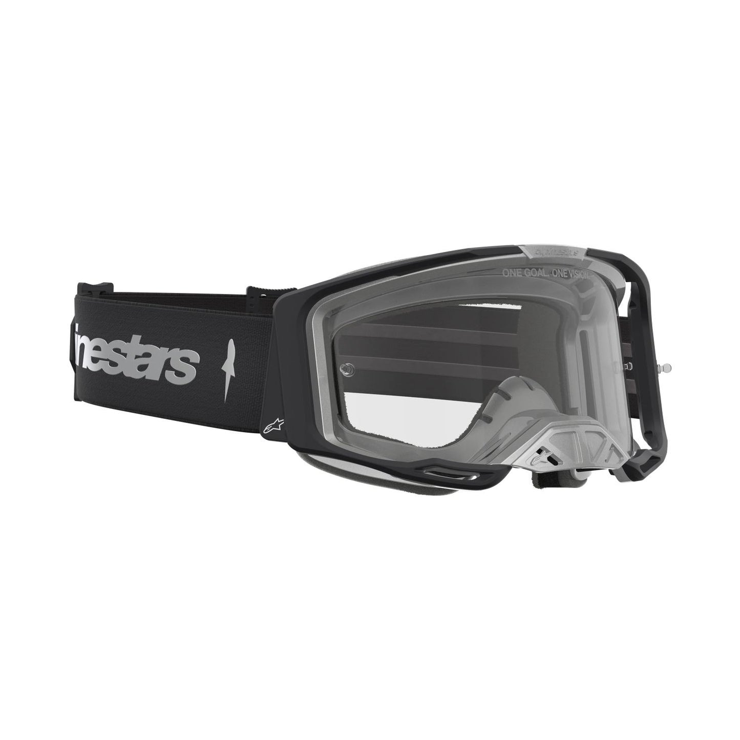 Alpinestars 2027 Vision 8 Amber MX Goggles Black Silver Clear