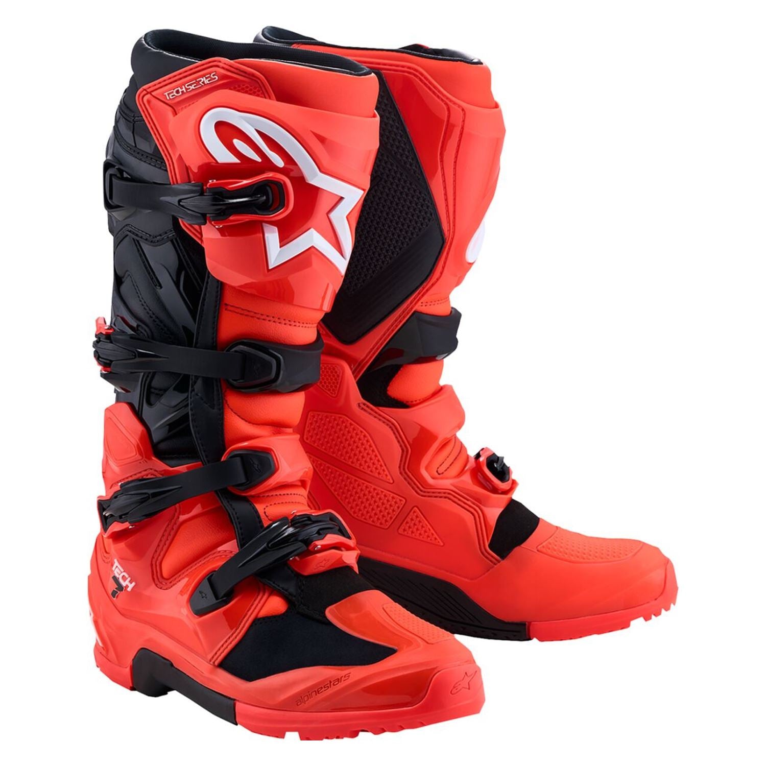 Alpinestars 2027 Tech 7 Enduro MX Boots Red Fluo Black