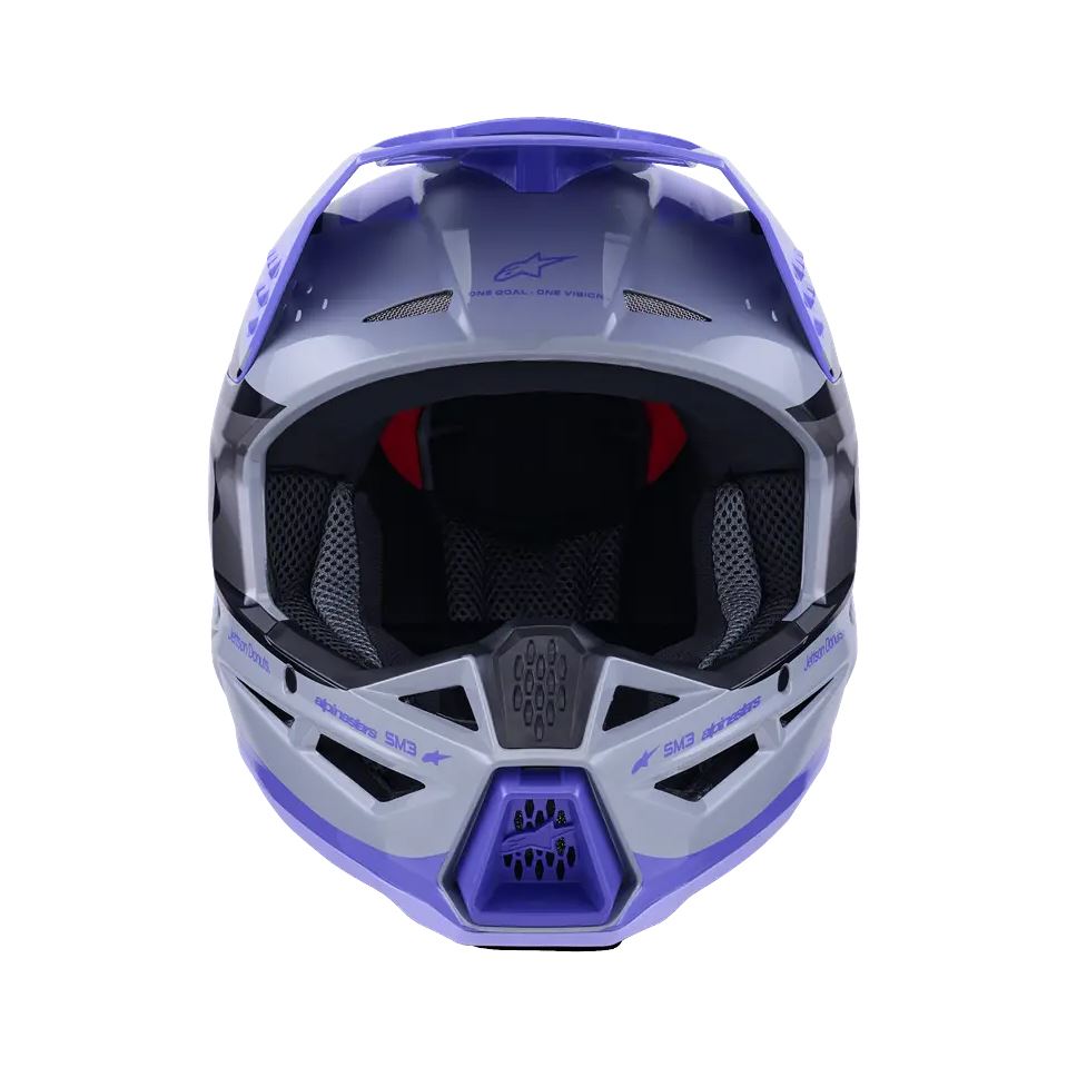 Alpinestars 2026 SM3 Jettson Motocross Helmet Grey Purple Black Glossy