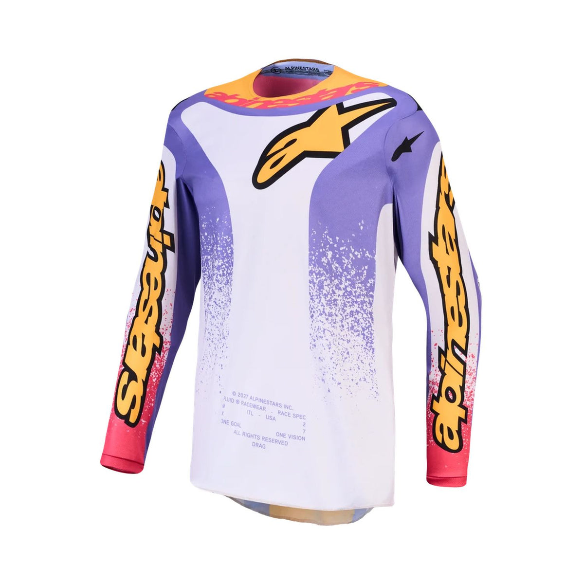 Alpinestars 2027 Fluid Drag MX Jersey Light Lilac Blue Iris Gold