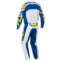 Fly Racing 2025 F-16 Motocross Pants White Dark Blue Yellow