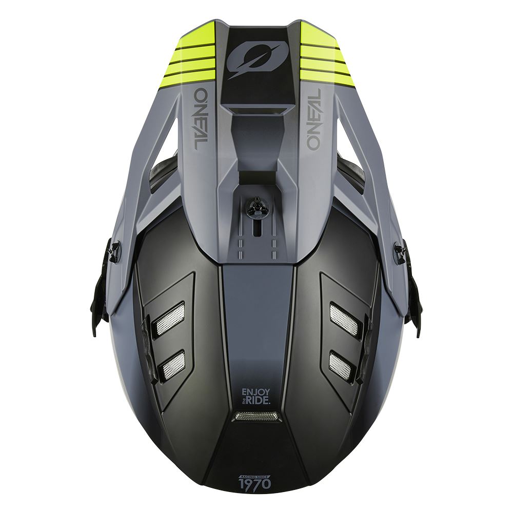 O'Neal 2025 Motocross Helmet EXSRS Hitch Black Grey Neon Yellow