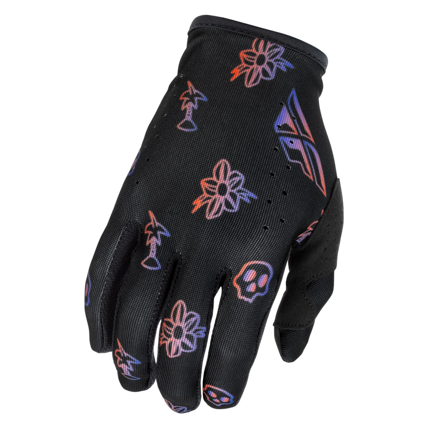 Fly Racing 2026 Motocross Gloves Lite Outline  Black Red Purple