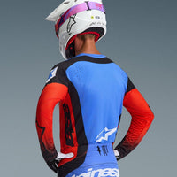 Alpinestars 2026 Techstar Knif Motocross Jersey Orange Black Ucla Blue