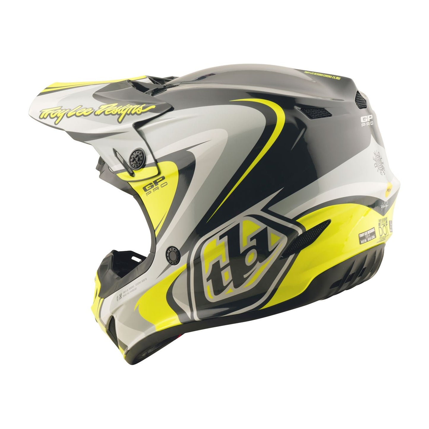 Troy Lee 2026 Motocross Helmet GP PRO Crossover Grey Flo Yellow