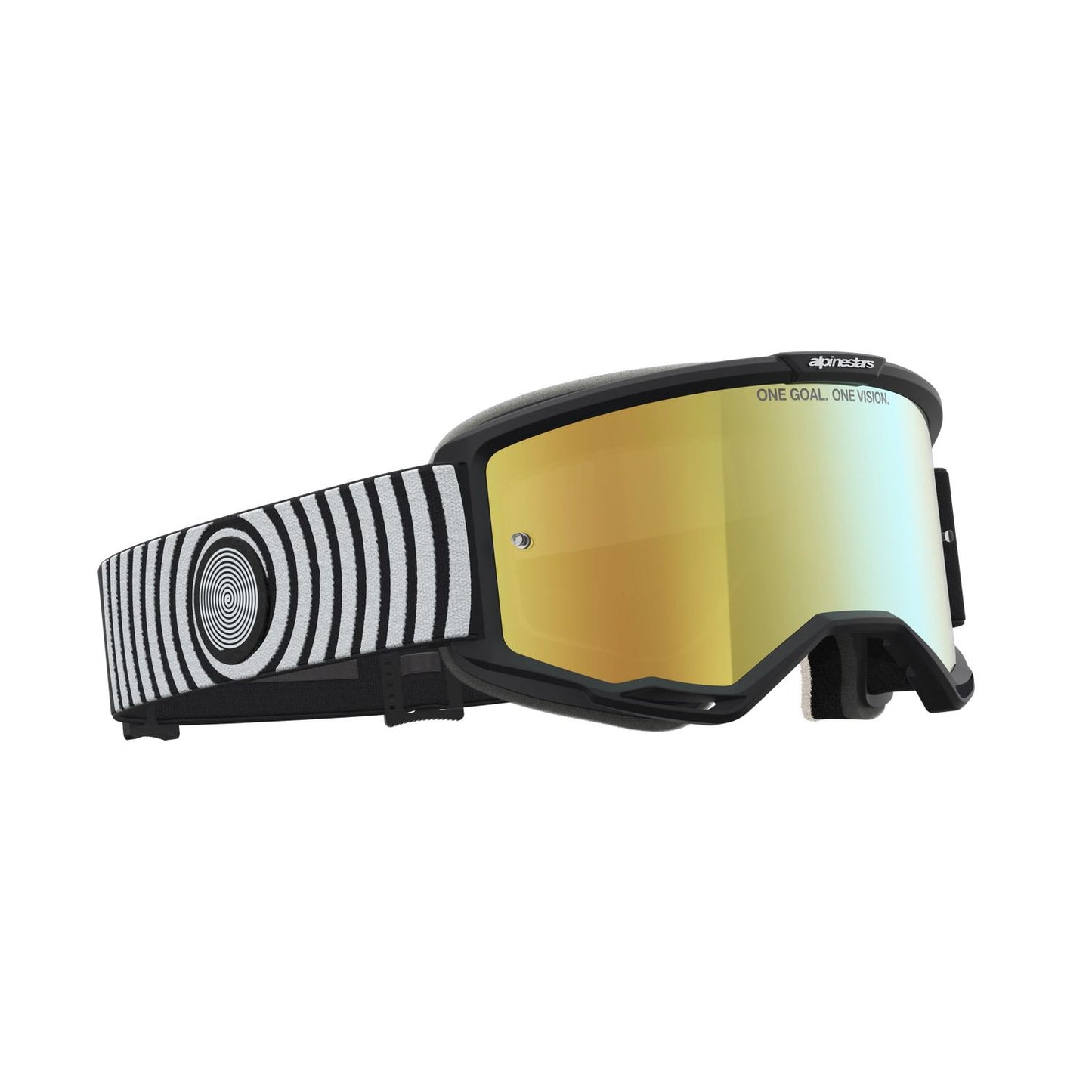 Alpinestars 2027 Vision 5 Hone MX Goggles Black White Mirror Gold