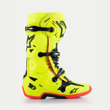Alpinestars 2025 Tech 10 Motocross Boots Yellow Fluo Black Red