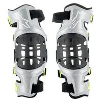 Alpinestars 2024 Bionic-7 Knee Braces Silver Yellow Flou