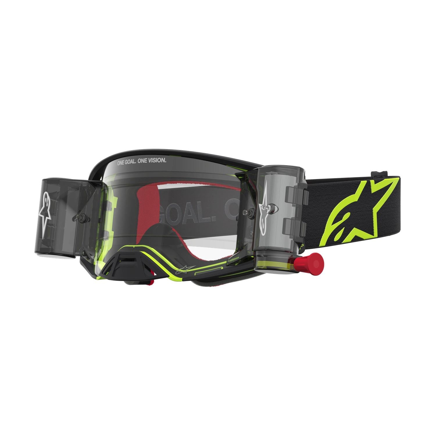 Alpinestars 2027 Supertech Firma Roll Off MX Goggles Black Yellow Flo Clear