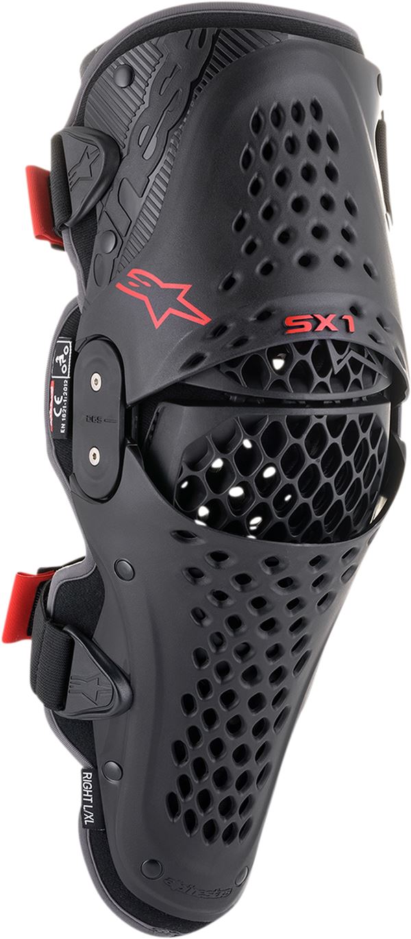 Alpinestars 2024 SX-1 V2 Knee Protectors Black Red