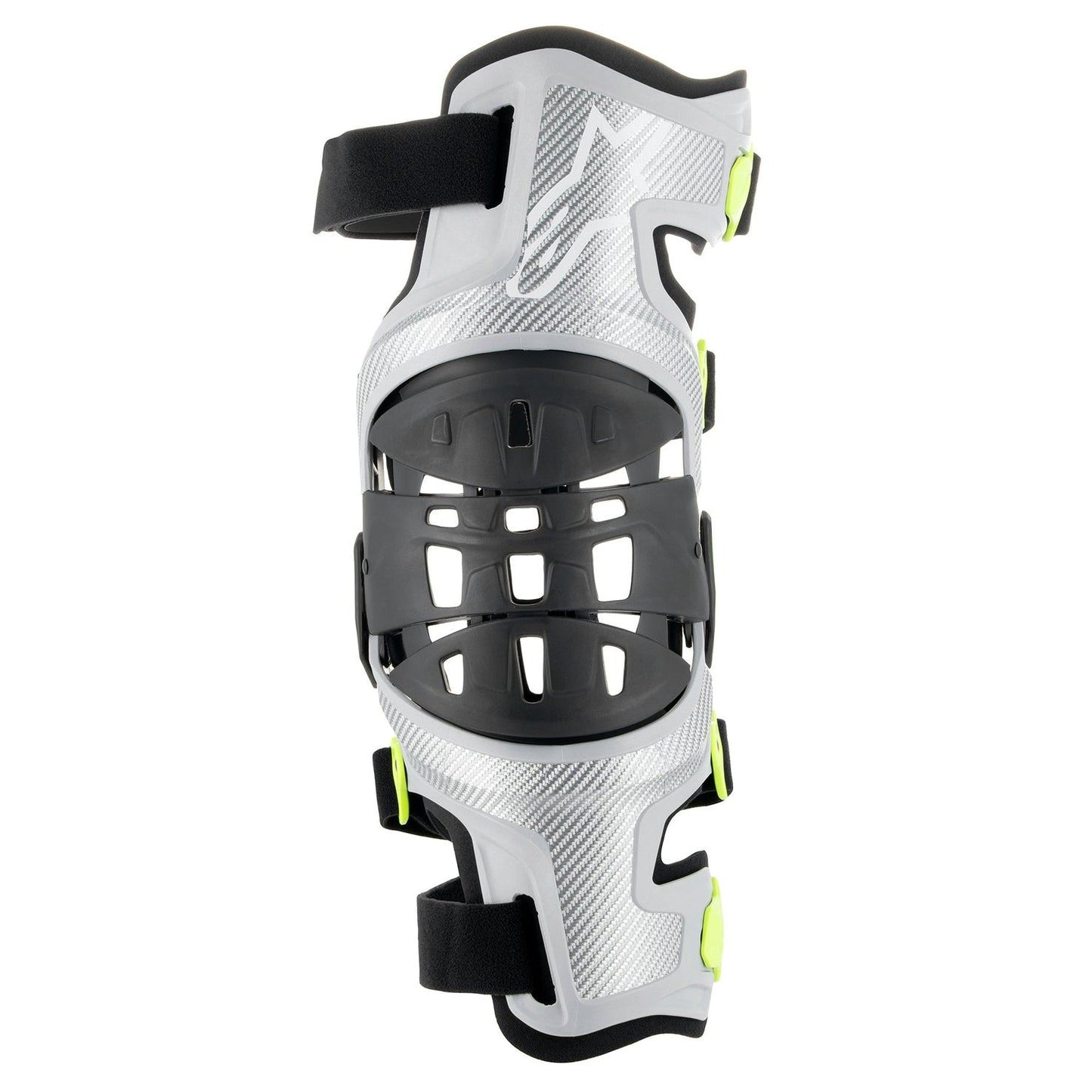 Alpinestars 2024 Bionic-7 Knee Braces Silver Yellow Flou