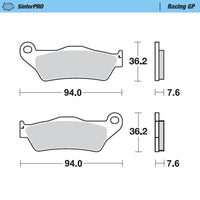 Moto-Master Front Pro Racing GP Sintered Brake Pads For Gas Gas MC 125 1995-2012