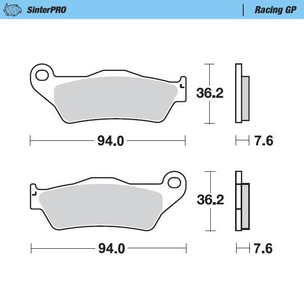 Moto-Master Front Pro Racing GP Sintered Brake Pads For Husqvarna FX 450 (Magura caliper) 2018-2021