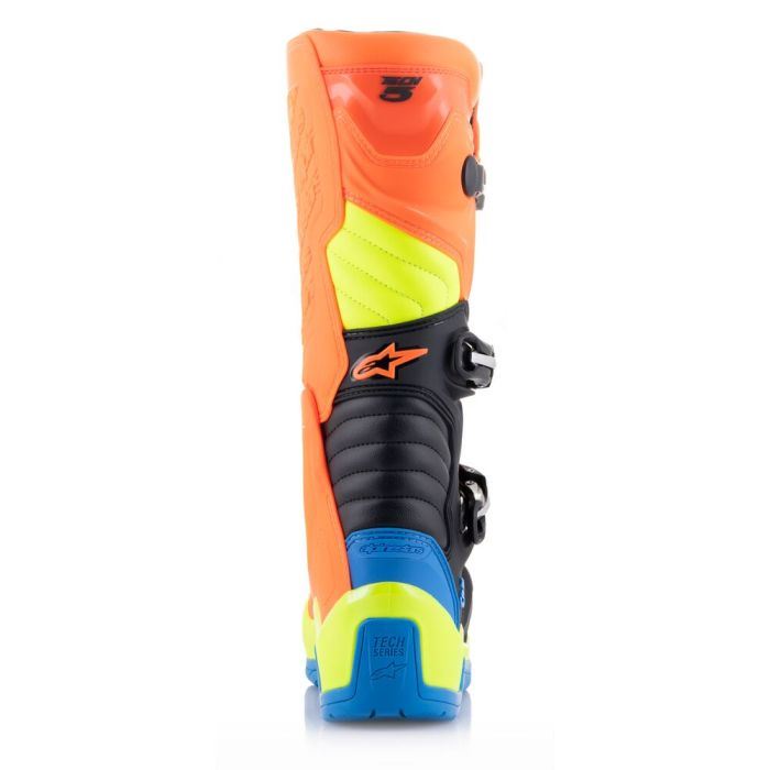 Alpinestars 2026 Tech 5 Motocross Boots Orange Fluo Enamel Blue Yellow Fluo