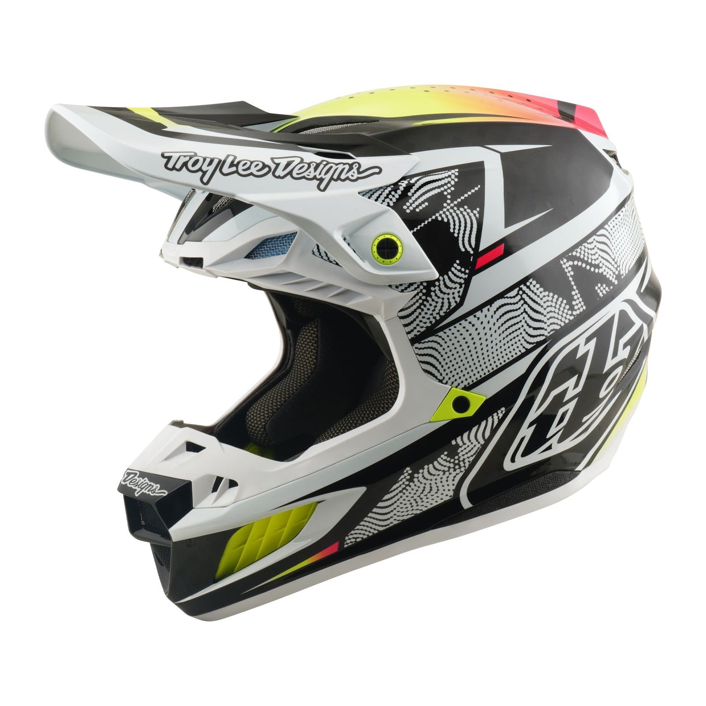 Troy Lee Designs Spring 2026 MX SE5 Carbon Lined Up Helmets White