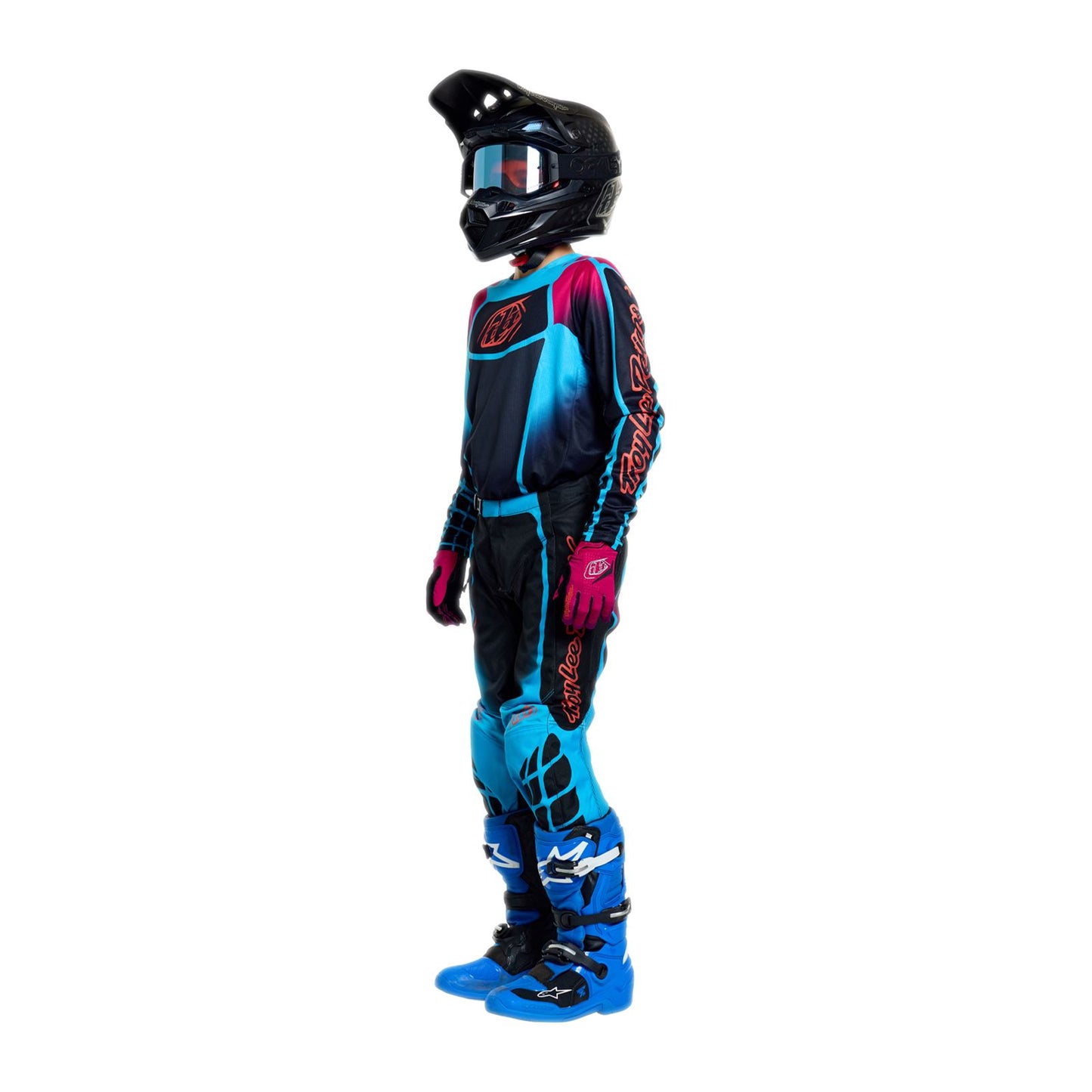 Troy Lee Designs Spring 2026 Youth GP Pro Framework MX Combo Kit Black Cyan