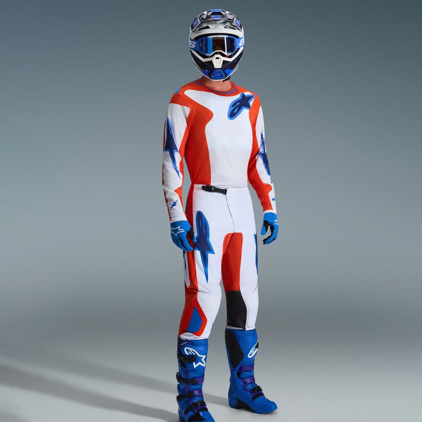 Alpinestars 2026 Fluid Grid Motocross Combo Kit Orange Ucla Blue