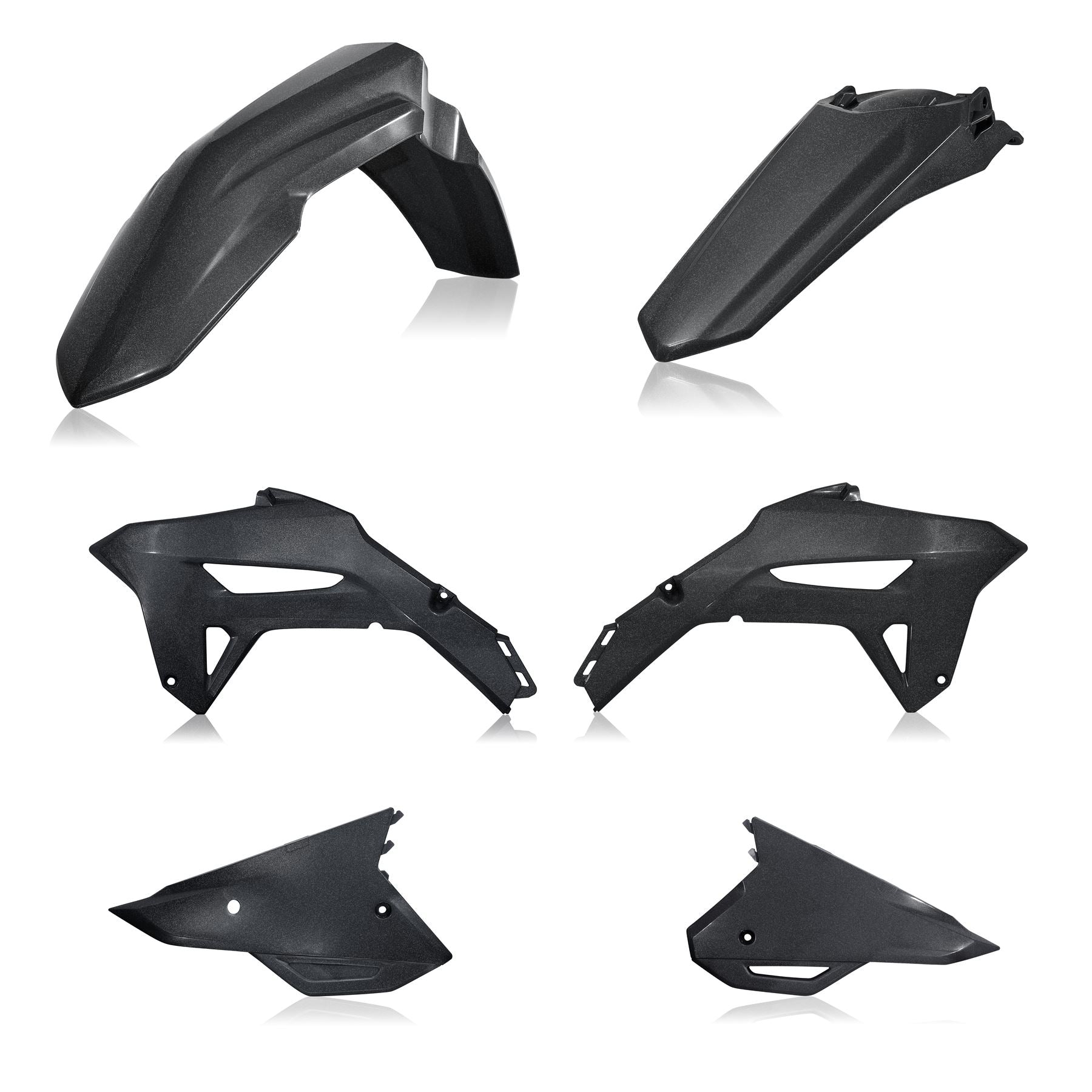 Acerbis Plastic Kit Metallic Black For HONDA CRF 450 R 2021-2024