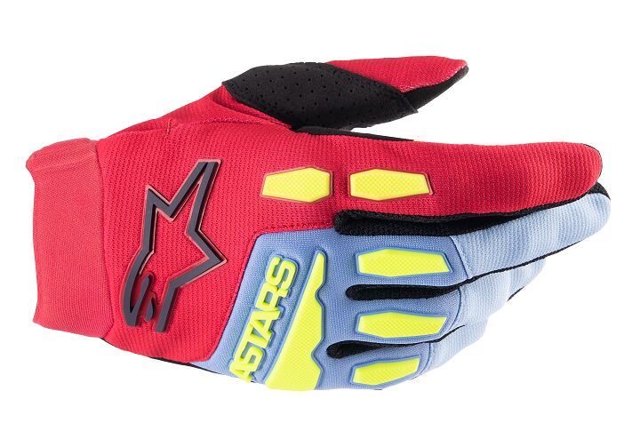 Alpinestars 2025 Full Bore Motocross Gloves Light Blue Red Berry Black