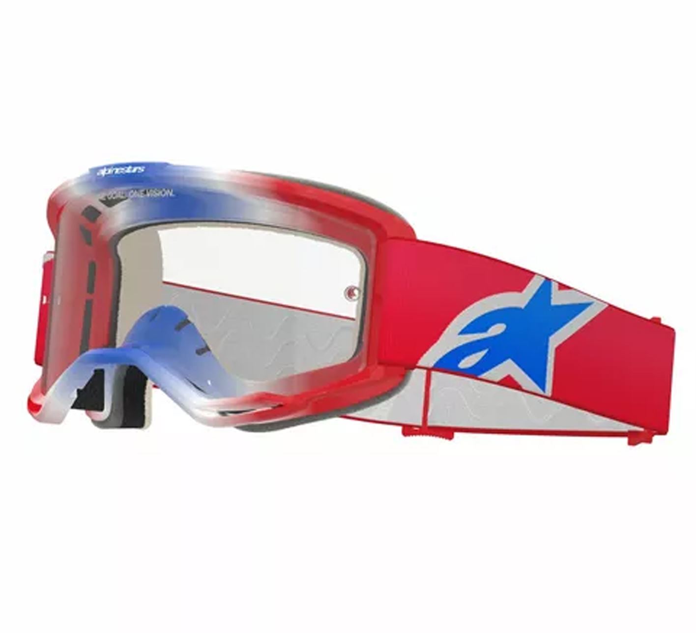 Alpinestars 2025 Goggles Vision 5 Corp Red White Blue Clear
