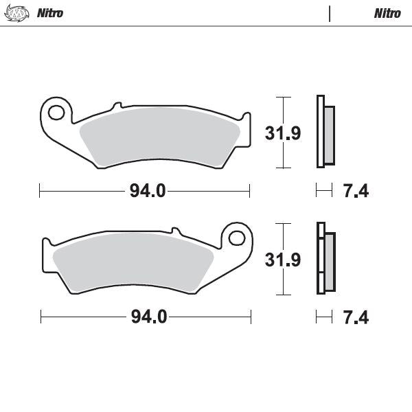 Moto-Master Front Left Nitro Sintered Brake Pads For Honda XR 600 R 1988-1990