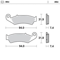 Moto-Master Front Left Nitro Sintered Brake Pads For Honda CR 125 1987-1994