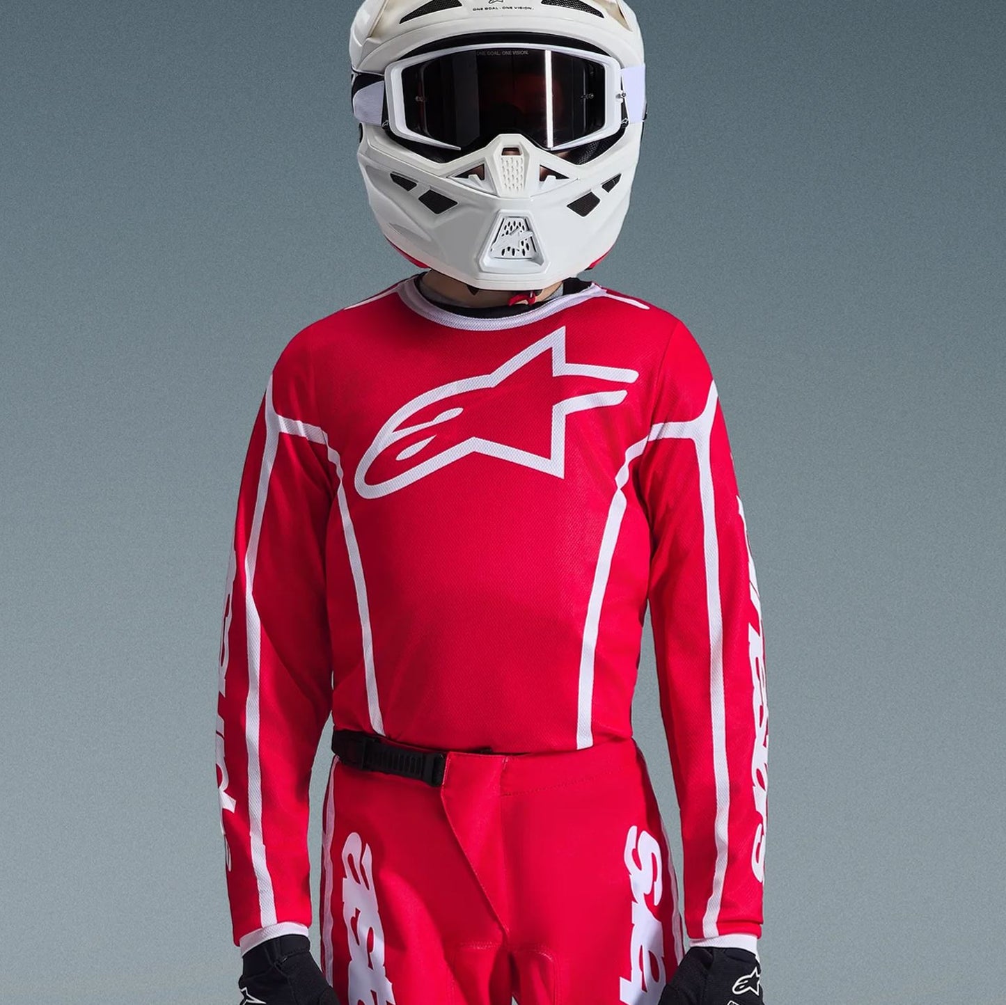 Alpinestars 2026 Youth Fluid Apex Motocross Jersey Red White