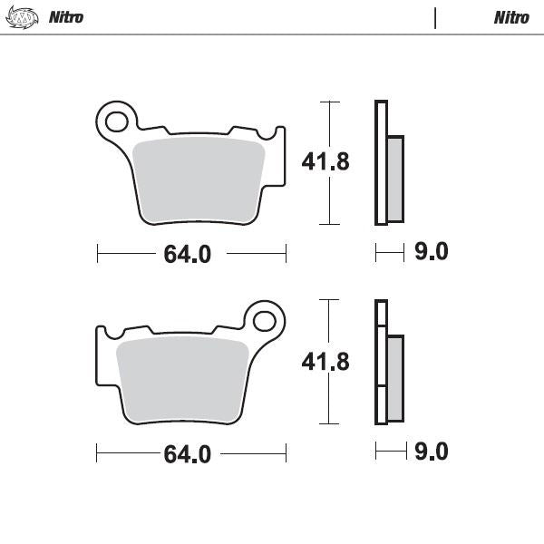 Moto-Master Rear Nitro Sintered Brake Pads For SWM RS 125 R 2016-2017