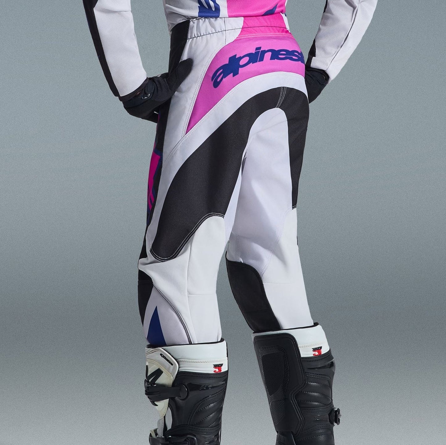 Alpinestars 2026 Youth Fluid Grid Motocross Pants Black Light Grey Purple