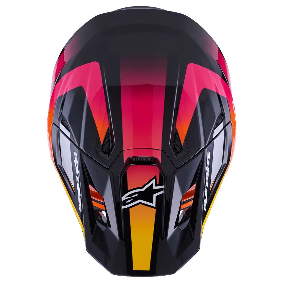 Alpinestars 2026 SM7 Rise Motocross Helmet Black Yellow Pink