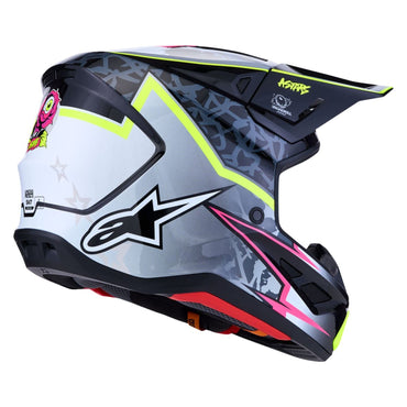 Alpinestars 2027 S-M7 Blaster MX Helmet Black Grey Yellow Fluo