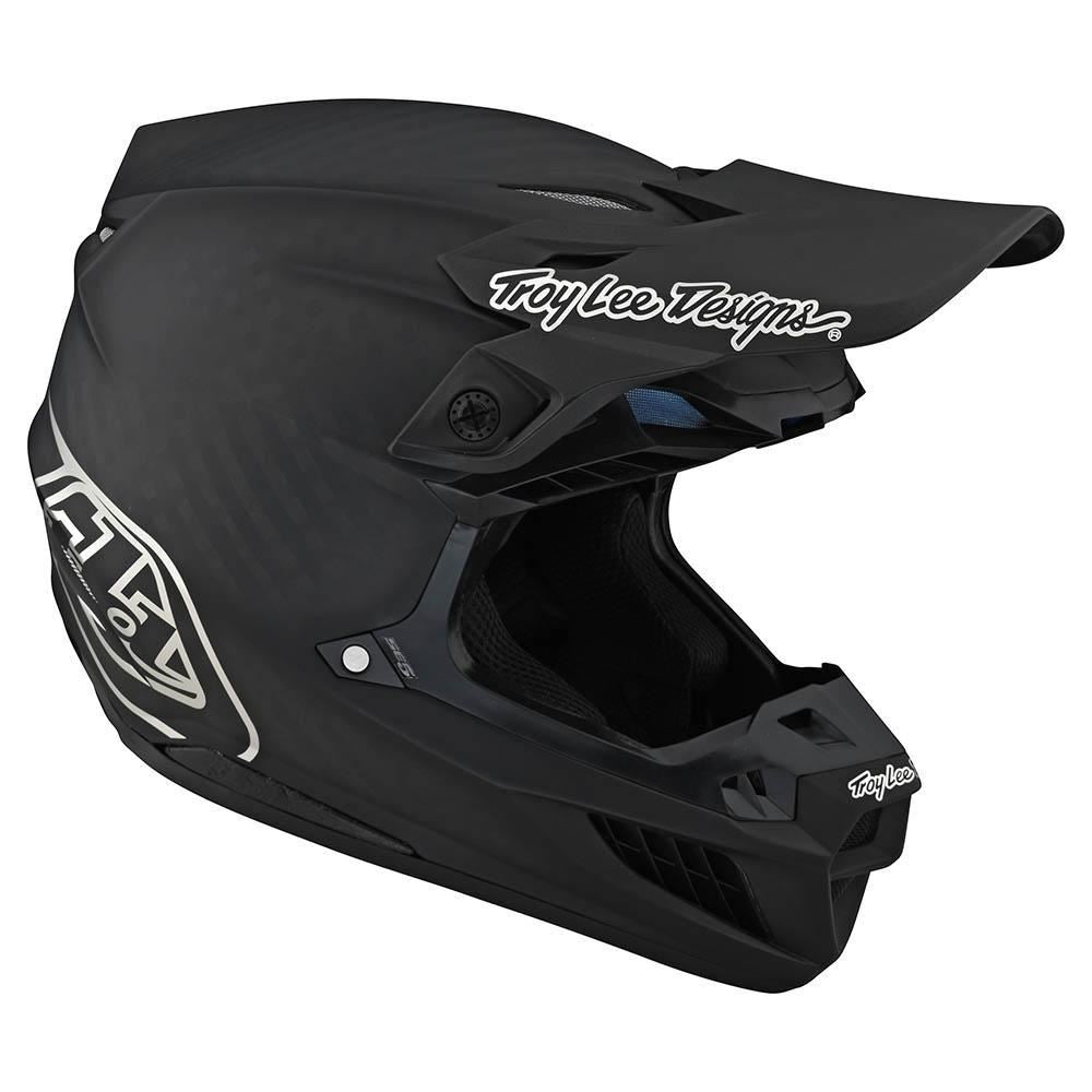 Troy Lee Designs 2025 Motocross Helmet SE5 Carbon Stealth Black Chrome