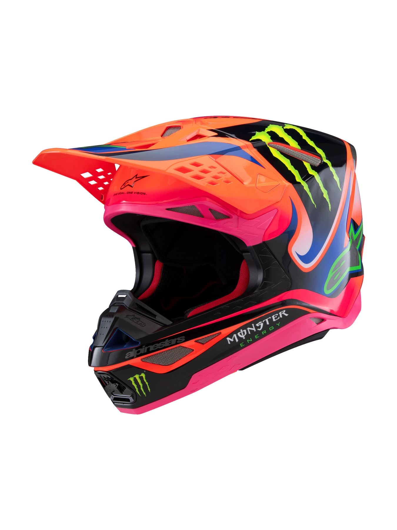 Alpinestars 2025 SM10 Deegan Monster Motocross Helmet Orange Fluo Purple Pink Fluo Gloss
