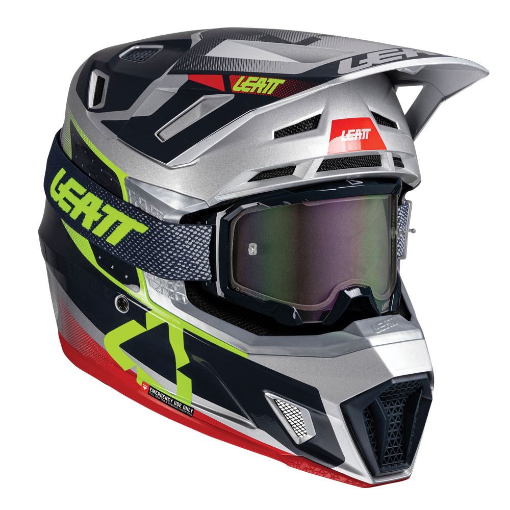 Leatt 2025 Motocross Helmet V25 7.5 Steel With 4.5 Goggles