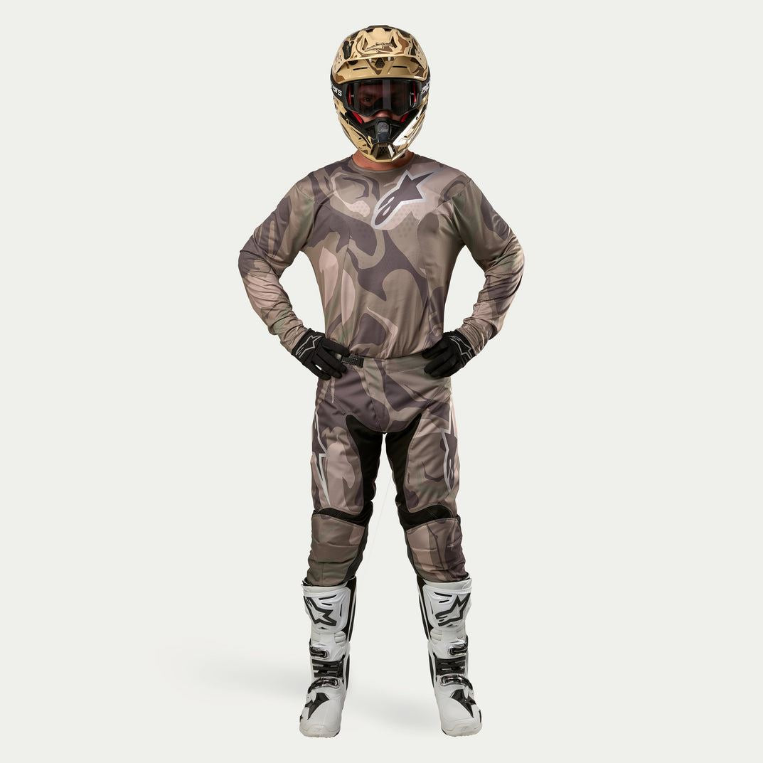 Alpinestars 2024 Racer Tactical Motocross Combo Kit Pants & Jersey Military Green Camo Brown Clearance