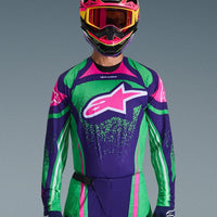 Alpinestars 2026 Techstar Nomur Motocross Jersey Deep Purple Green Pink Fluo