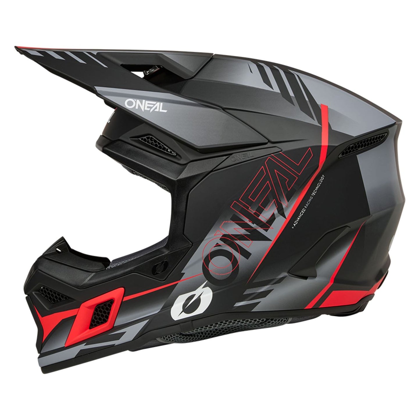 O'Neal 2026 3 SRS Haze Black Grey Red Helmet
