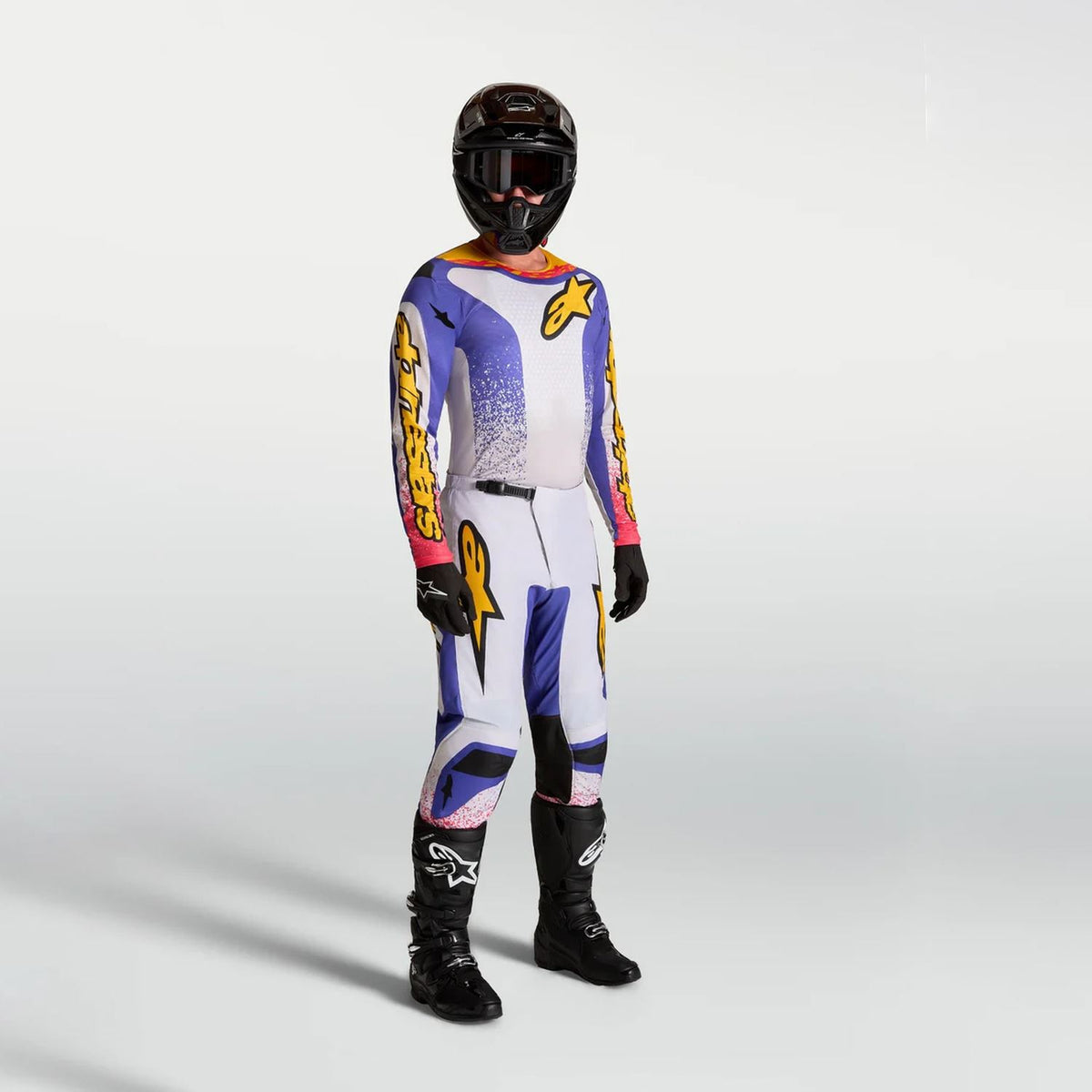 Alpinestars 2027 Fluid Drag MX Combo Kit Light Lilac Blue Iris Gold