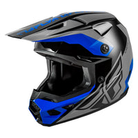 Fly Racing 2026 Motocross Helmet Kinetic Crest Grey Black Blue
