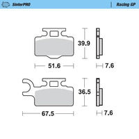 Moto-Master Front Left Pro Racing GP Sintered Brake Pads For Suzuki RM 65 2003-2007