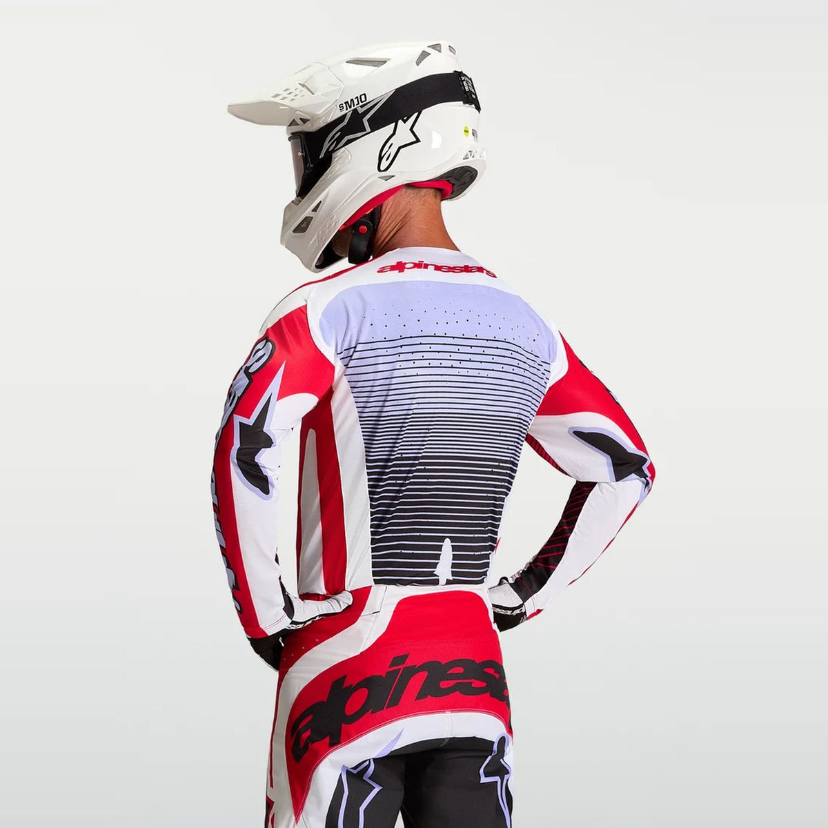 Alpinestars 2027 Techstar Maven MX Jersey Fire Red White Lavender Black