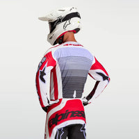 Alpinestars 2027 Techstar Maven MX Jersey Fire Red White Lavender Black