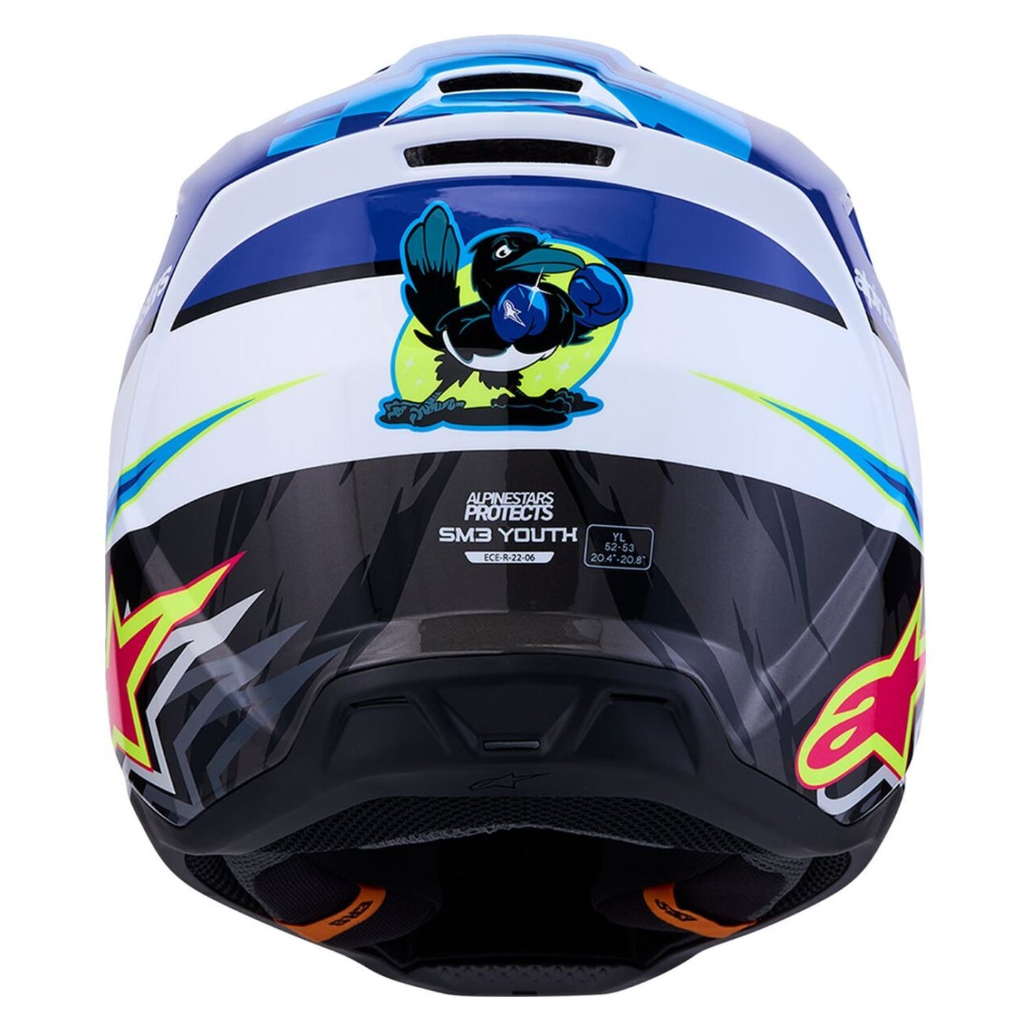 Alpinestars 2027 S-M3 Youth Falcon MX Helmet Blue White Black Pink