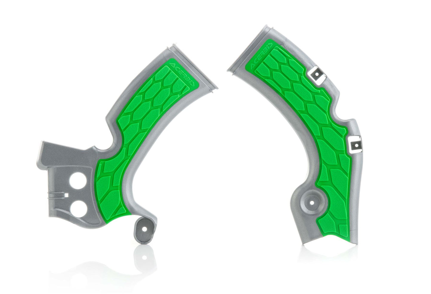 Acerbis X-Grip Frame Protector Guards Silver Green For Kawasaki KX 450 F 2009-2018