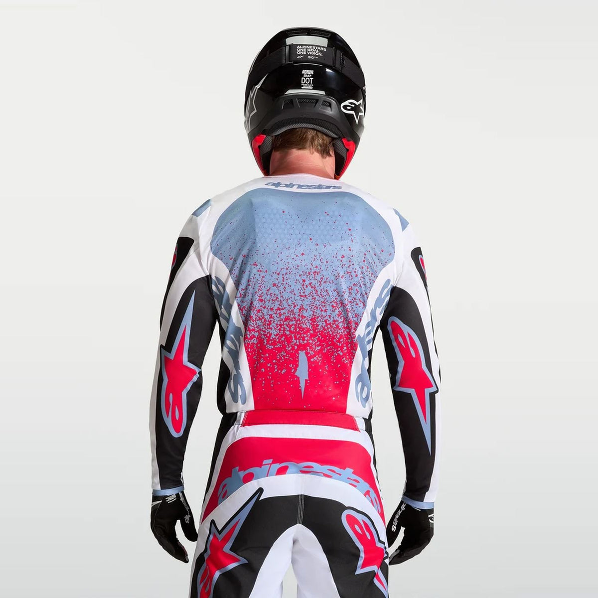 Alpinestars 2027 Fluid Drag MX Jersey Black White Light Blue Red Fluo