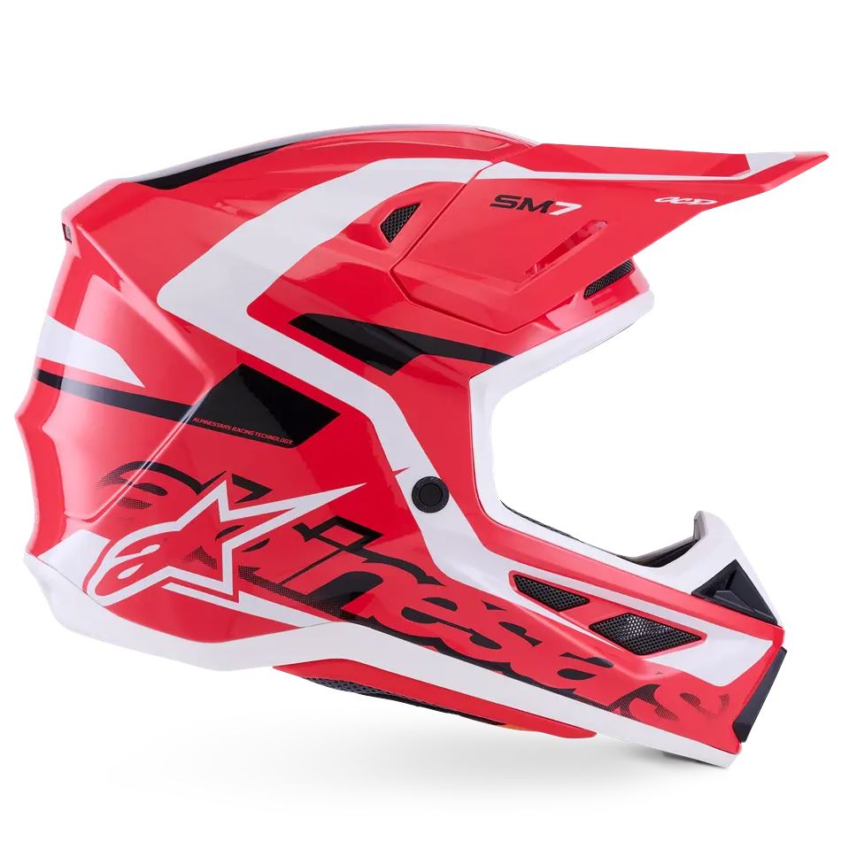 Alpinestars 2026 SM7 Deed Motocross Helmet Red Black White Glossy