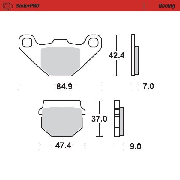 Moto-Master Rear Pro Racing Sintered Brake Pads For Adly Interceptor 150 2005-2011