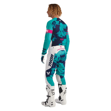 Thor 2026 Launchmode Bleach White Aqua MX Combo Kit