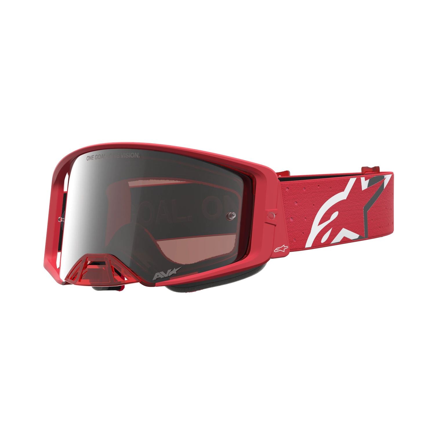 Alpinestars 2027 Supertech Vesta MX Goggles Red Flo Chrome Mirror Silver
