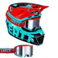 Leatt 2023 Helmet Moto 7.5 V23 Fuel with 4.5 Goggles & Helmet Bag